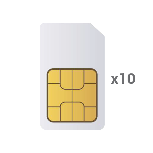 Pack 10 schede SIM M2M - GlobalSIM Multioperatore - 2G/3G/4G/5G - Piano dati a tariffa fissa per centrali d'allarme - Supporta SMS e chiamate (costo nella descrizione)