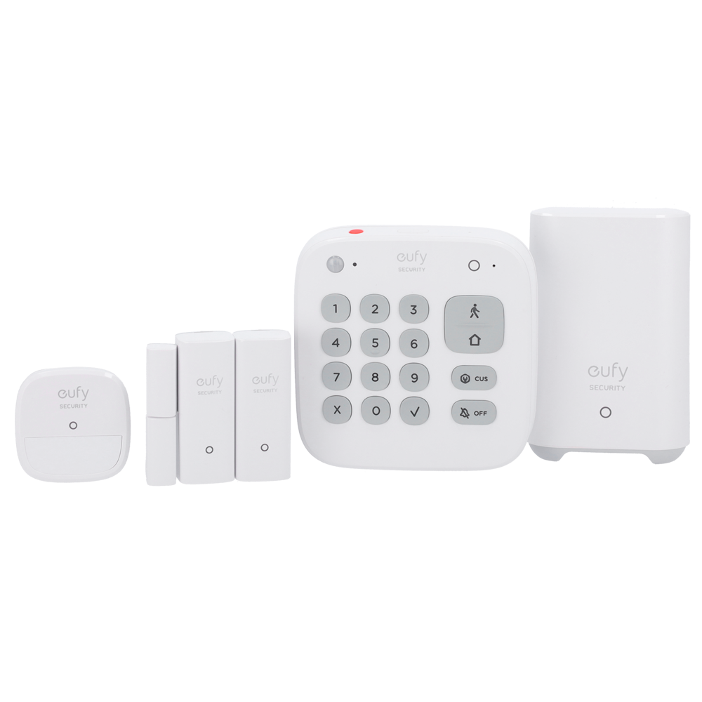 Kit di allarme Eufy by Anker - HomeBase WiFi/LAN/RF - Tastiera stand-alone con batteria - 2 sensori di apertura wireless - 1 rilevatore di presenza PIR wireless - App Eufy Security