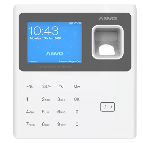 Terminal  Controllo Presenza Anviz - Impronte digitali, schede RFID e tastiera - 3000 registrazioni / 100000 registri - TCP/IP, WiFi e USB Flash - 8 Modi di Controllo presenze - Software Anviz CrossChex