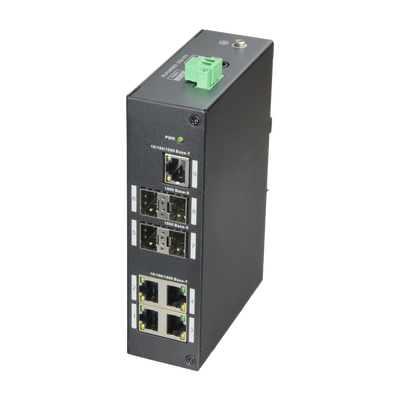 Switch X-Security - 5 Porte RJ-45 - 4 Porte SFP Gigabit - Velocità 10/100/1000 Mbps - Supporta la doppia alimentazione - Montaggio su guida DIN