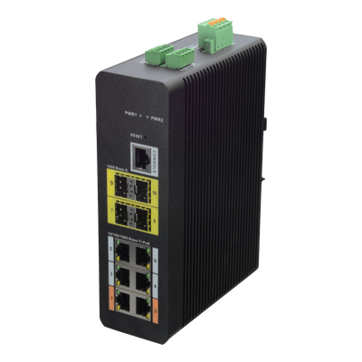 Switch HiPoE X-Security - 6 porte PoE (RJ45) + 4 porta Uplink (SFP) - Velocità 10/100/1000 Mbps - 2 Porte Hi-PoE / Consumo massimo 120W - VLAN/STP/RSTP/MSTP/ACL/QoS/802.1X - LACP/Static LAG/DHCP Snooping/DHCP Server