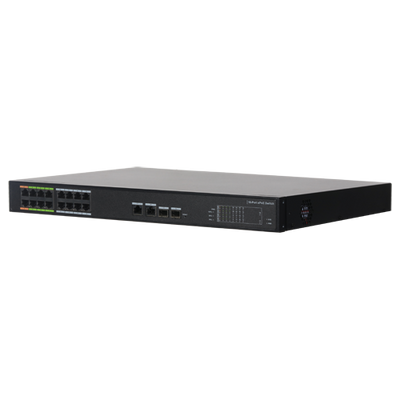 Switch ePoE X-Security - 16 porte PoE + 2 Gigabit Combo Port - Fino a 800 metri di trasmissione - 60 W per porta (1&amp;2) / Massimo 240W - VLAN/STP/RSTP/QoS/802.1X - LACP/Static LAG/Port Mirroring