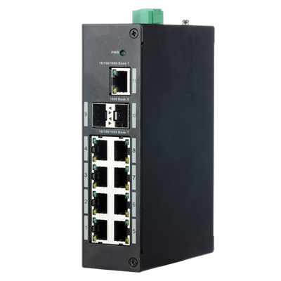 Switch Industrial X-Security - 9 porte RJ45 + 2 porta Uplink (SFP) - Velocità 10/100/1000 Mbps - Tecnologia di risparmio energetico - Installazione su guida DIN