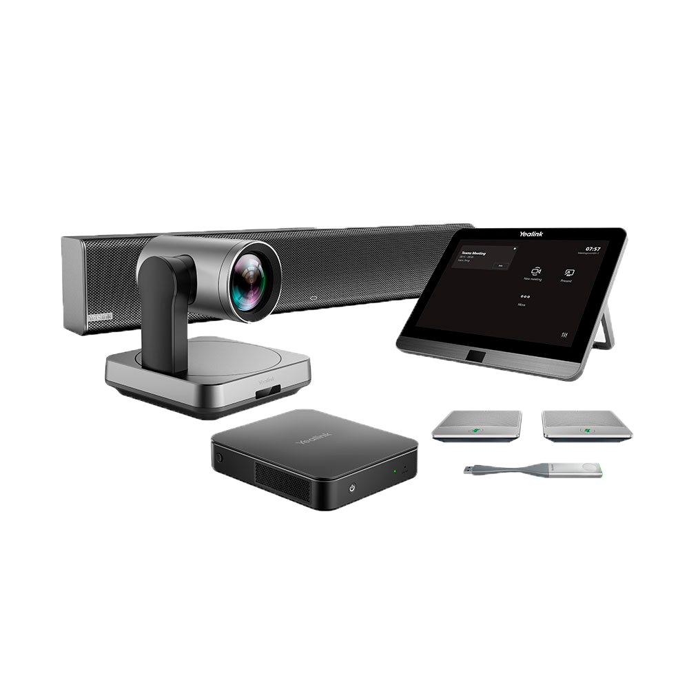 Yealink Videoconferenza All in One - Telecamera 4K - 80º angolo di visione - Soundbar - Microfono wireless - Pannello di controllo tattile - Soluzione Teams