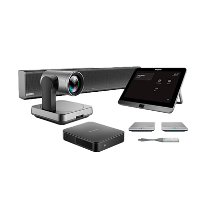 Yealink Videoconferenza All in One - Telecamera 4K - 80º angolo di visione - Soundbar - Microfono wireless - Pannello di controllo tattile - Soluzione Teams