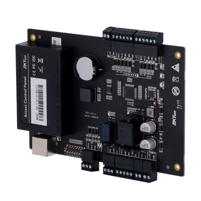 Controller di accessi RFID - Accesso con scheda o password - Comunicazione TCP/IP e RS485 - 2 lettori Wiegand - Uscita relè per 1 porta - Software ZKBioCV