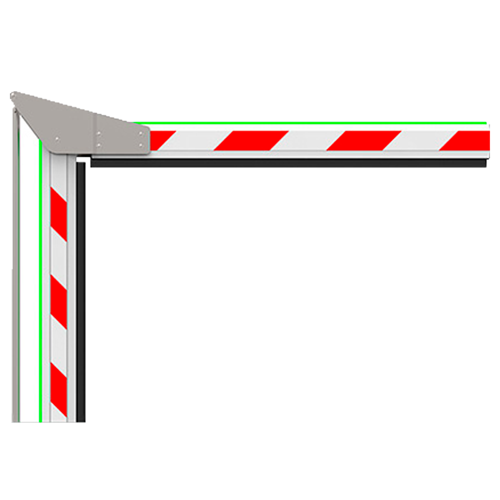 Braccio della barriera di parcheggio - Compatibile con ZK-PROBG3130x - Braccio angolato a 90º di 3 m - Fabbricato in alluminio - LED di stato | Costa di sicurezza in gomma - facile installazione