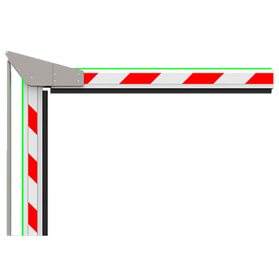 Braccio della barriera di parcheggio - Compatibile con ZK-PROBG3130x - Braccio angolato a 90º di 3 m - Fabbricato in alluminio - LED di stato | Costa di sicurezza in gomma - facile installazione