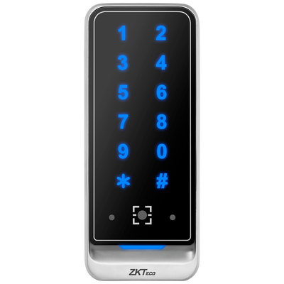 Lettore di accesso - Accesso tramite codice QR, scheda EM e PIN - indicatore LED e acustico - Wiegand 26/34 | RS485 - Compatibile con i controller ZKTeco - Adatto per esterni IP65