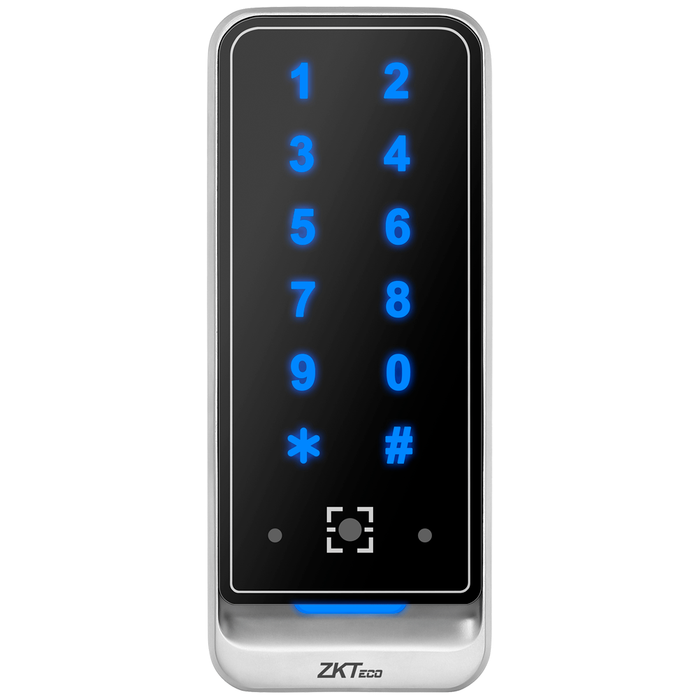 Lettore di accesso - Accesso tramite codice QR, scheda MF e PIN - indicatore LED e acustico - Wiegand 26/34 | RS485 - Compatibile con i controller ZKTeco - Adatto per esterni IP65