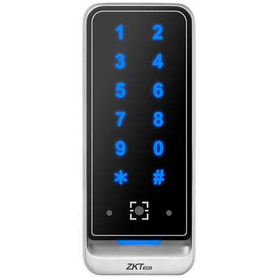 Lettore di accesso - Accesso tramite codice QR, scheda MF e PIN - indicatore LED e acustico - Wiegand 26/34 | RS485 - Compatibile con i controller ZKTeco - Adatto per esterni IP65