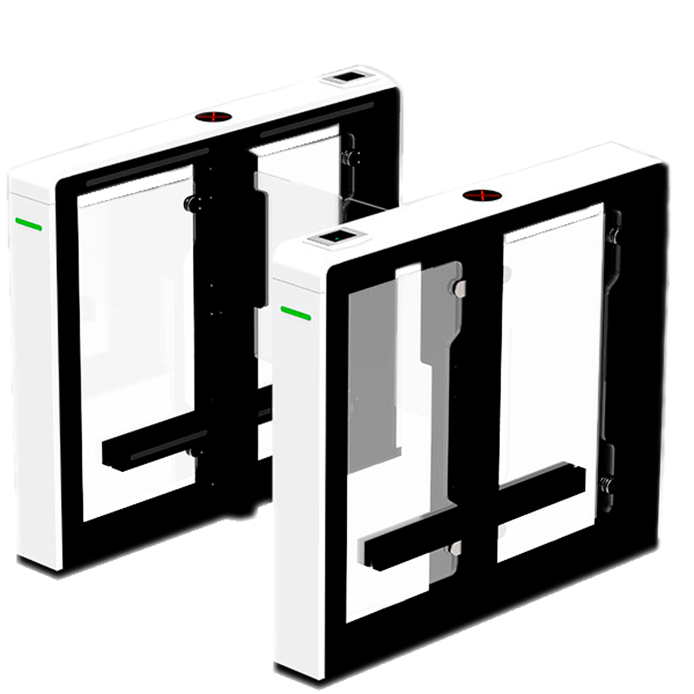 Tornello ad accesso bidirezionale - Anta a battente in acrilico - Orari, allarmi e modalità di apertura - Larghezza del passaggio 660 mm | 5.000.000 cicli - Realizzato in acciaio inossidabile verniciato - Compatibile con sistemi di terze parti