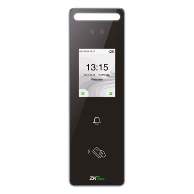 Controllo accessi e presenza IP65 - Riconoscimento Facciale, scheda EM e PIN - 3.000 schede | 200.000 registri - 2.4" TFT tattile | TCP/IP, WiFi, RS485 e Wiegand - Compatibile ZKBioAccess, ZKBioCV, GoTimeCloud - Software ZKBioTime8 2 dispositivi inclusi